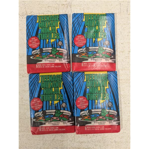 (4) Unopened Wax Packs 1990 OPC TMNT Trading Cards