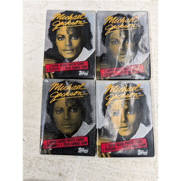 (4) Unopened Wax Packs 1984 Topps Micheal Jackson Cards