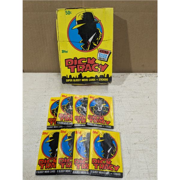 (8) Packs Unopened Dick Tracy Trading Cards in Store Display Box