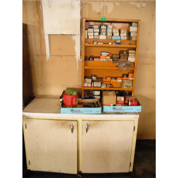Cupboard with assortes seals, bearings, etc. - 48"x25"x32"H