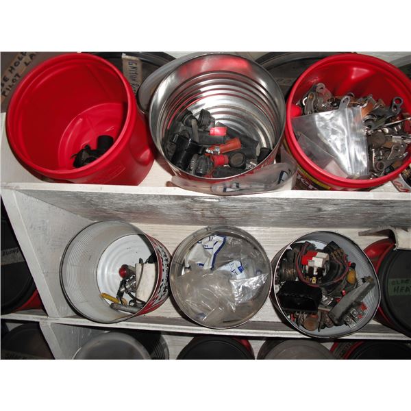 large lot of assorted parts in 60+ container - galvanized fittings, nipples, screws, nails, etc. (sh