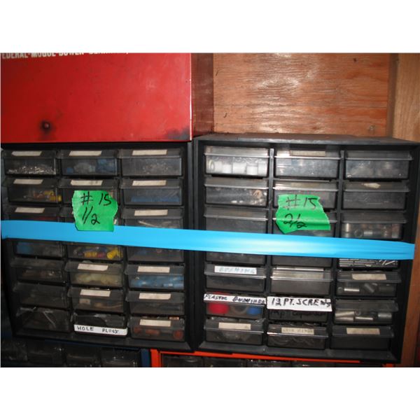 2x shop organizers - bushings, lock rings, electrical connectors, etc. - 9-3/4"6-1/2"x10-1/4"H