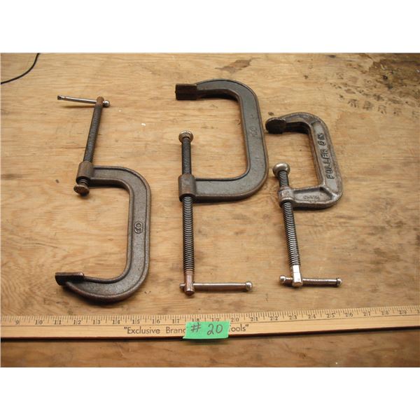 2 large c-clamps - 8", 6" and 5"