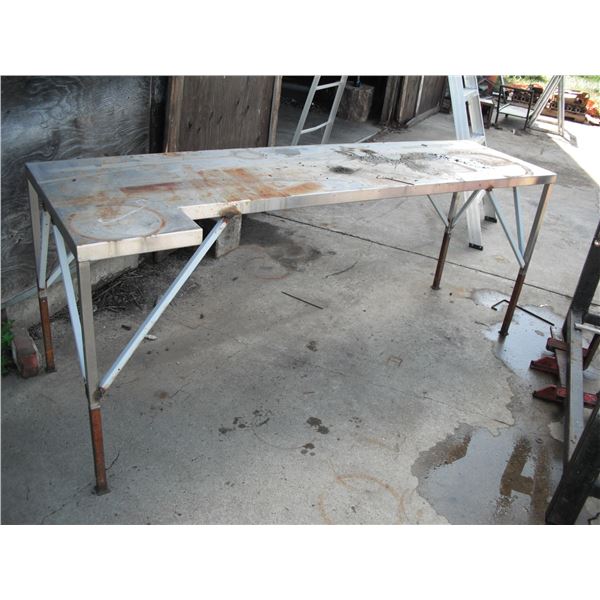 galvanized work table - 76"x26"x30"H