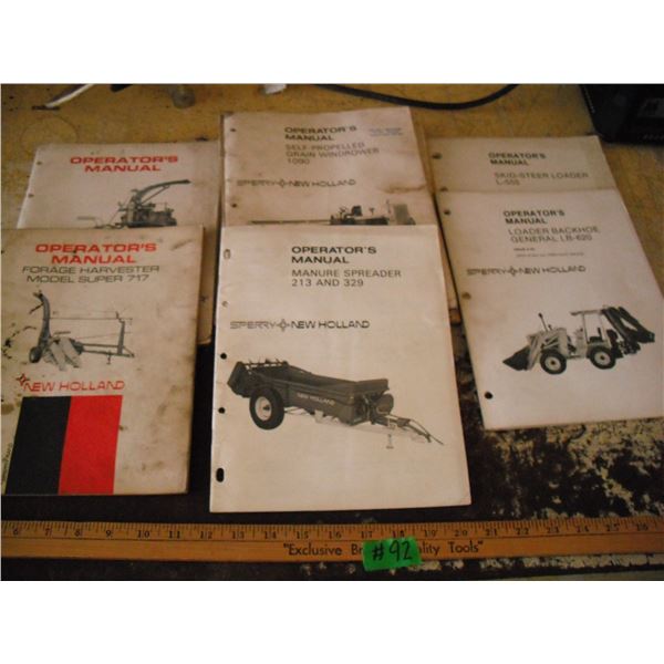Lot of New Holland operator's manuals