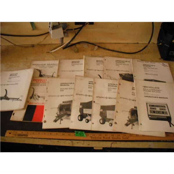Lot of New Holland operator's manuals
