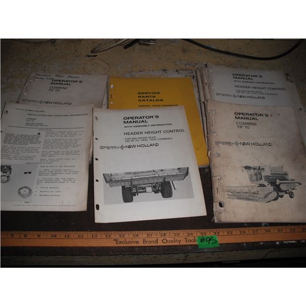 Lot of New Holland operator's manuals