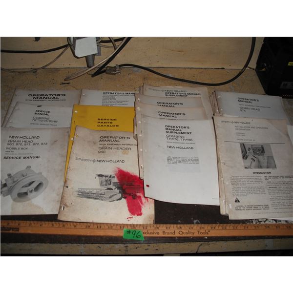 Lot of New Holland operator's manuals