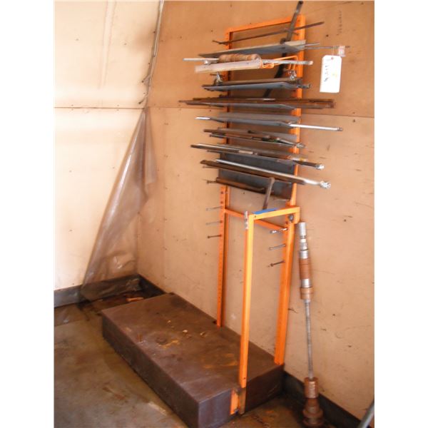 rack with assorted treaded steel