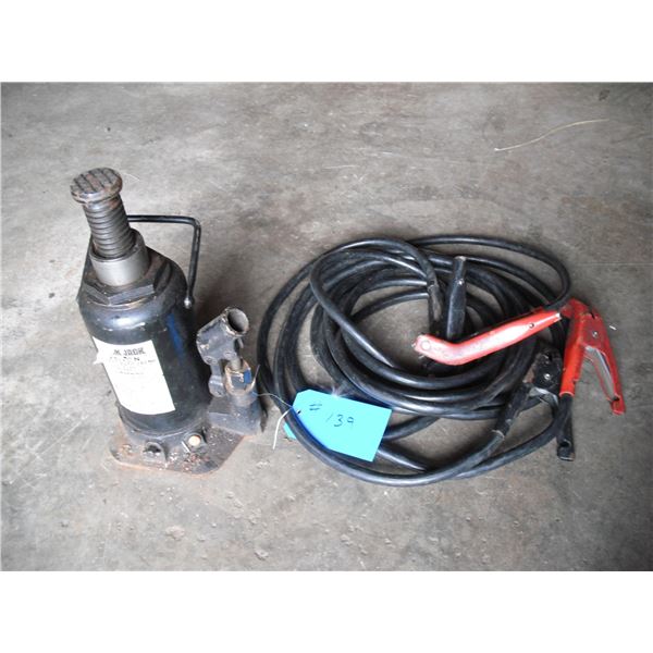 bottle jack and booster cables