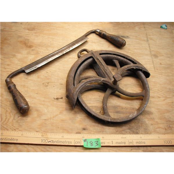 steel pulley and spokeshave
