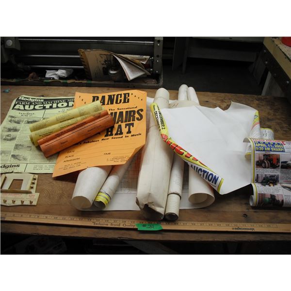 RM maps, auction poster, Schmidt advertising, etc.