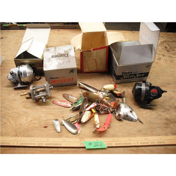 lot of fishing lures & reels