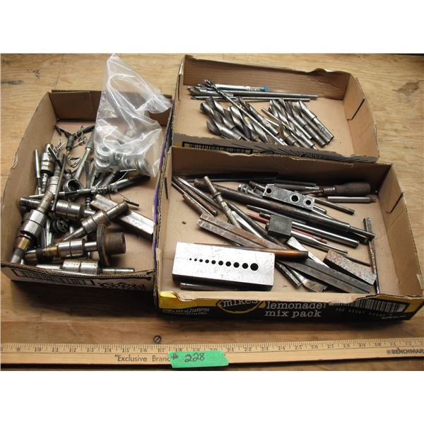 lot of large drill bits & rollers