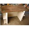 Image 1 : wooden desk w/ shelves - 38"x23.5"x32"H