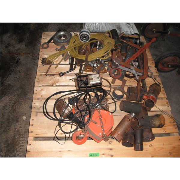 Tiger 1 ton chain hoist, block & tackle, cistom large sockets, etc.
