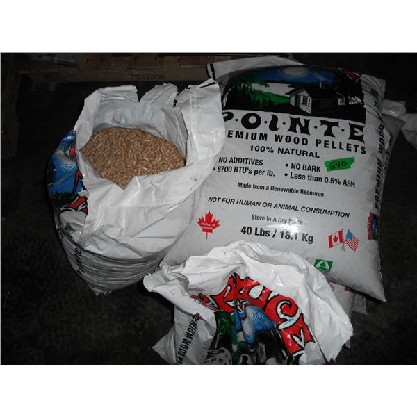 large lot of wooden stove pellets