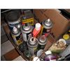 Image 5 : pallet of automotive fluids, carpenters belt, Massey-Harris tractor seat, etc.