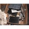 Image 8 : pallet of automotive fluids, carpenters belt, Massey-Harris tractor seat, etc.