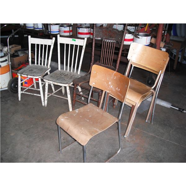 lot of vintage chairs