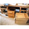 Image 1 : large wooden desk w/ drawers - drawers stick, 59"x30"x30"H