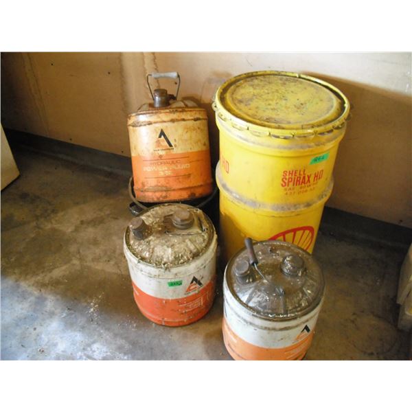 lot of oil barrels - Allis-Chalmers, Shell
