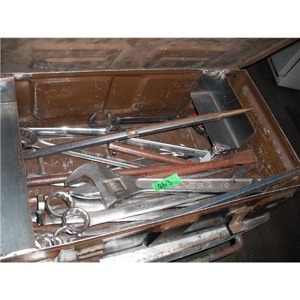 ammo box with heavy duty wrenches (up to 2 ) & prybars - ammo box is 25 x13 x8 H