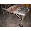 Image 1 : steel work talbe on caster w/ assorted metal rods - 41"x27"x28"H