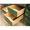 Image 10 : large work bench with drawers, work light, 2 bench vises and back board - table: 72"x28"x39"H, back 
