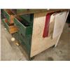 Image 13 : large work bench with drawers, work light, 2 bench vises and back board - table: 72"x28"x39"H, back 