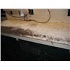 Image 6 : large work bench with drawers, work light, 2 bench vises and back board - table: 72"x28"x39"H, back 
