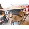 Image 7 : anvil with stand and tools - approx. 80lb anvil, marked "M&H Hole Sheffield". M&H Armitage mouse hol