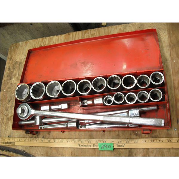 3/4 drive socket set w/ extensions - 7/8" to 2"
