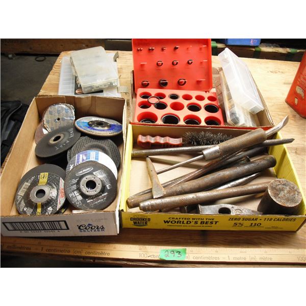grinding discs, prybars, seals, rivets, etc.