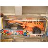 Image 2 : mecanno dozer, wind-up train, toy truck and digger in box