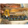 Image 3 : mecanno dozer, wind-up train, toy truck and digger in box