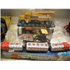 Image 5 : mecanno dozer, wind-up train, toy truck and digger in box