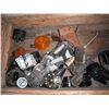Image 3 : tool box with distributor caps - some look new, 33"x20"x11"H