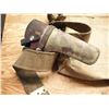 Image 4 : leather gun holster & vintage satchel marked "VII Woods 1941"
