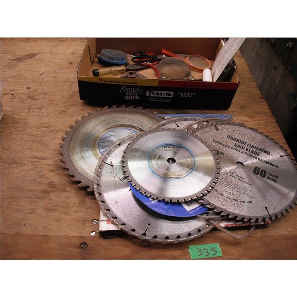 circular saw blades (mostly 10 , 1x 7 ), pliers, punch, etc.