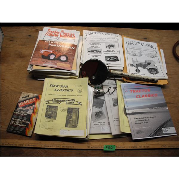 tractor classics toy magazines, mirror and sidelight