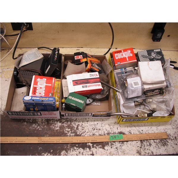 spark plugs, gauge, gaskets, etc.