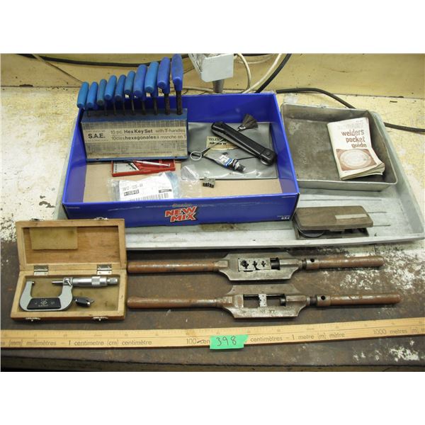 hex key set, micrometer, tap and die, etc.