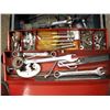 Image 4 : large tool box with assorted tools - wrenches, hammers, wire strippers, screws, etc.