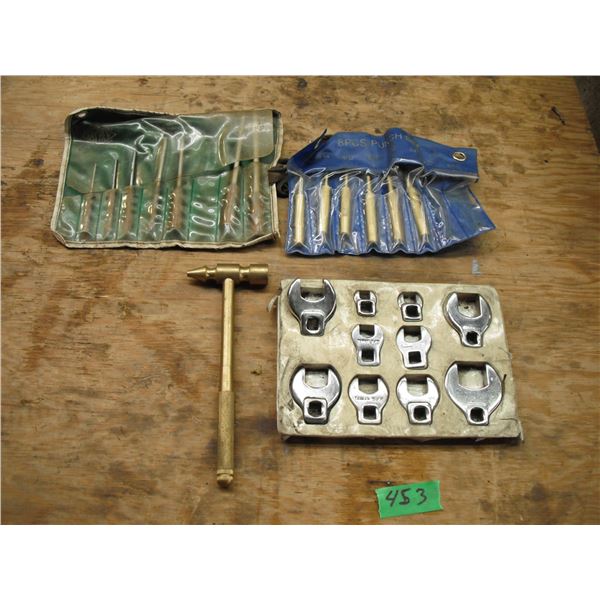 punch sets and crowfoot wrenches