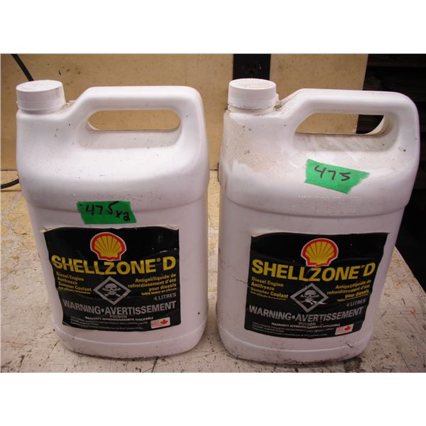 2x 4L bottles of Shell diesel engine antifreeze - FULL