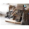 Image 1 : pallet lot - ammo cases, large grinding wheel, air hoses, rotary tool, etc.