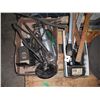 Image 2 : pallet lot - ammo cases, large grinding wheel, air hoses, rotary tool, etc.