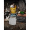 Image 1 : pallet lot - Webster typewriter, steel pieces, engine parts, Castrol oil pail, screws, etc.