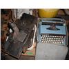 Image 2 : pallet lot - Webster typewriter, steel pieces, engine parts, Castrol oil pail, screws, etc.